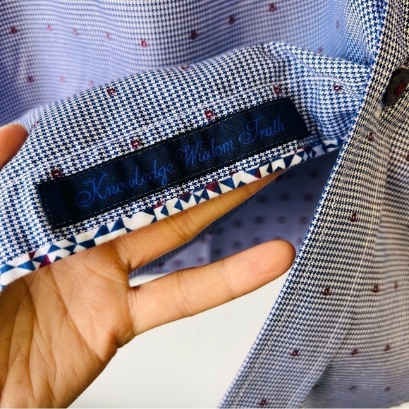 Robert Graham Luxury Blue Dress Shirt L Tailored Fit - Picture 4 of 12